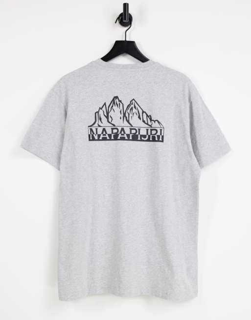 Napapijri - Saretine - T-shirt met print op de rug in grijs