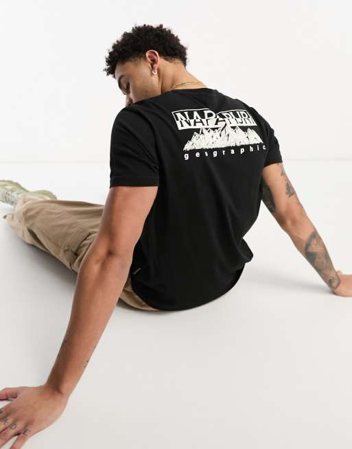 Napapijri Seba back print t-shirt in black