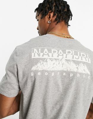 Napapijri Seba back print t-shirt in grey