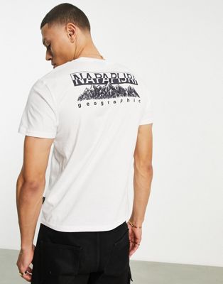 Napapijri Seba back print t-shirt in white