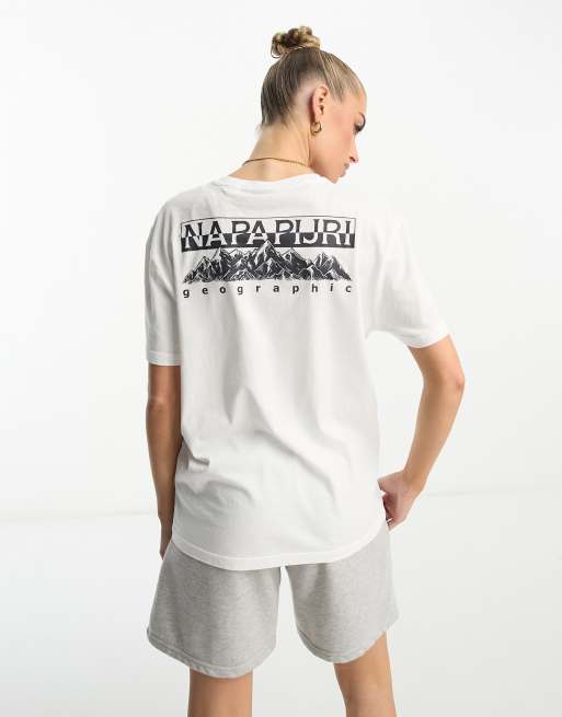 Napapijri Seba back print t-shirt in white
