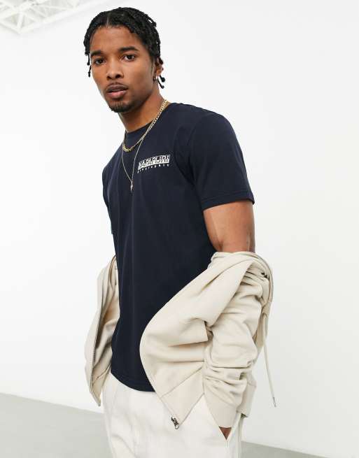 Napapijri - Seba - T-shirt blu navy con stampa sul retro, 2 di 4