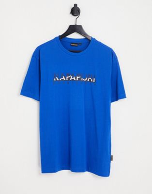 Napapijri Sella back print t-shirt in blue