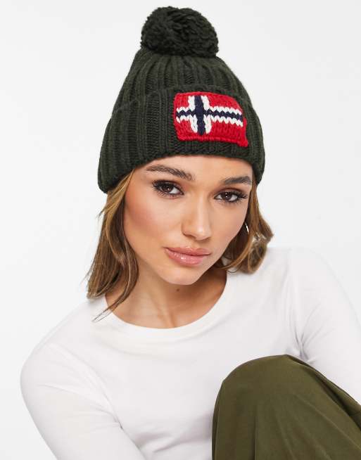 Napapijri - Semijury 1 - Beanie met pompon in kaki