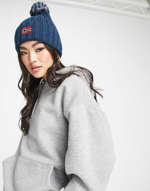 Napapijri Semiury bobble beanie in blue