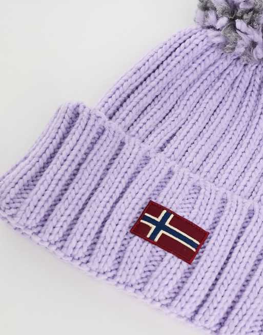 Napapijri – Semiury – Ljuslila, stickad mössa med tofs, 3 av 4