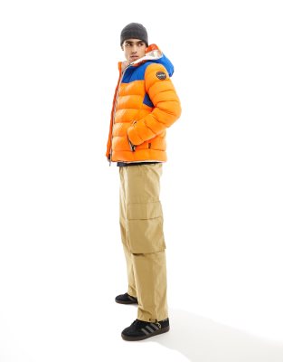 Napapijri Shackleton Hooded Insulated Puffer Jacket In Red