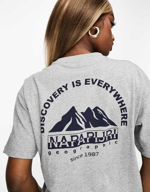 Napapijri Shetland back print t-shirt in grey