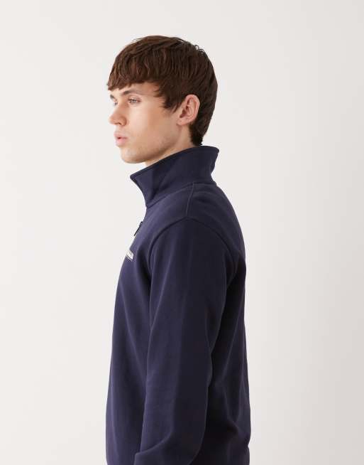 Napapijri small logo half zip sweatshirt in navy, 4 of 5