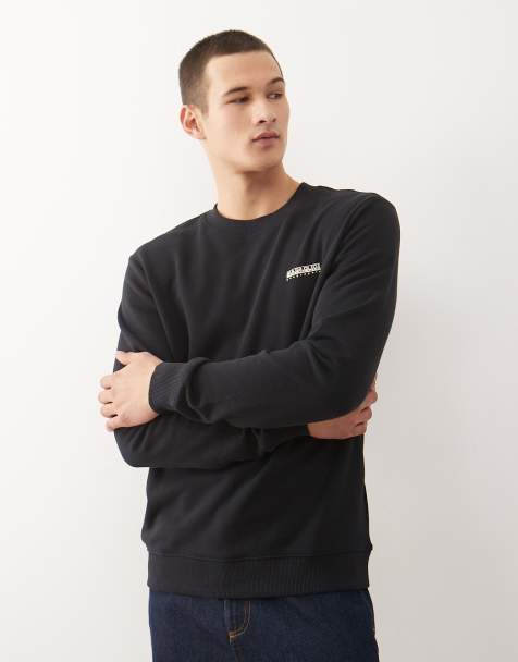 Napapijri small logo sweatshirt in black - view 1