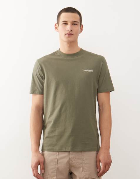 Napapijri small logo t-shirt in khaki - view 1