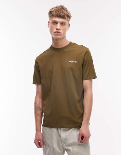 Napapijri small logo t-shirt in olive green