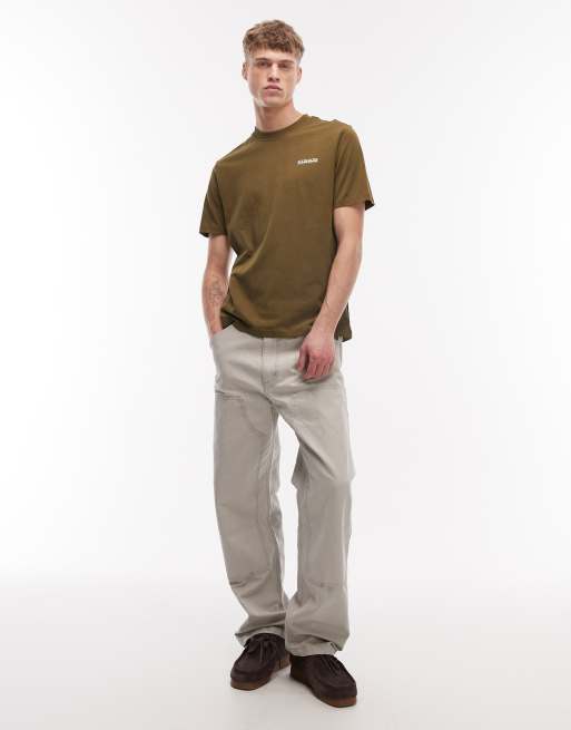 Napapijri small logo t-shirt in olive green, 2 of 5