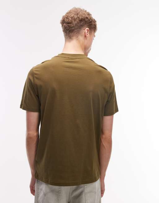 Napapijri small logo t-shirt in olive green, 3 of 5