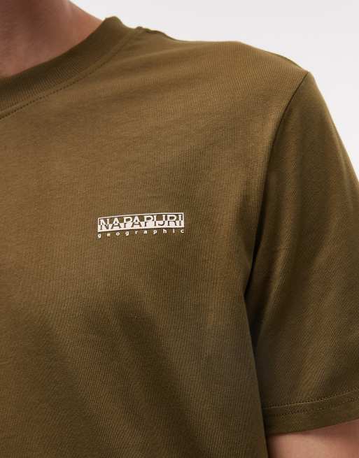 Napapijri small logo t-shirt in olive green, 5 of 5