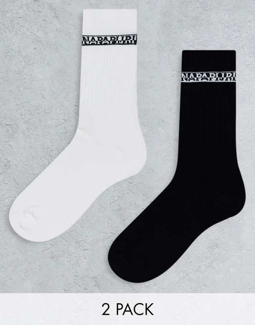 Napapijri socks 2 pack in white black | ASOS