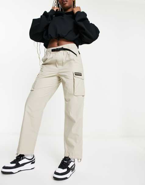 Napapijri Solid oversized woven cargo pants in beige - view 1
