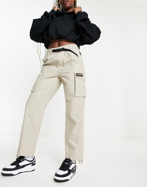 Napapijri Solid oversized woven cargo pants in beige
