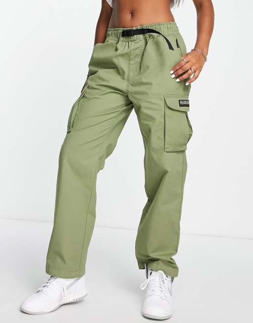 Napapijri Solid oversized woven cargo trousers in khaki | ASOS