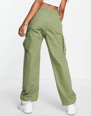 Napapijri Solid oversized woven cargo trousers in khaki | ASOS