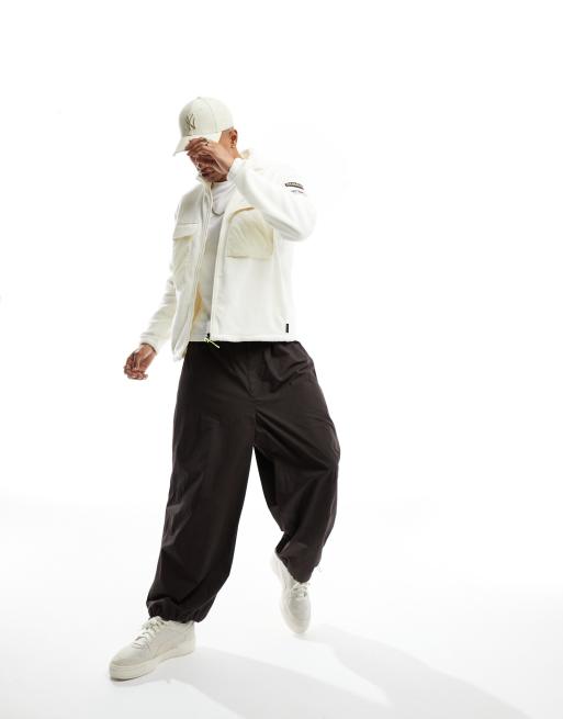 Napapijri Step zip up sherpa fleece in off white, 2 of 4