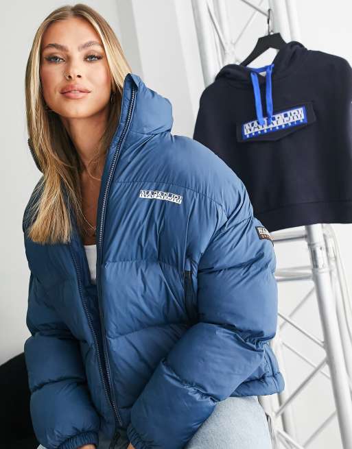 Napapijri – Steppjacke in Blau mit Logobox