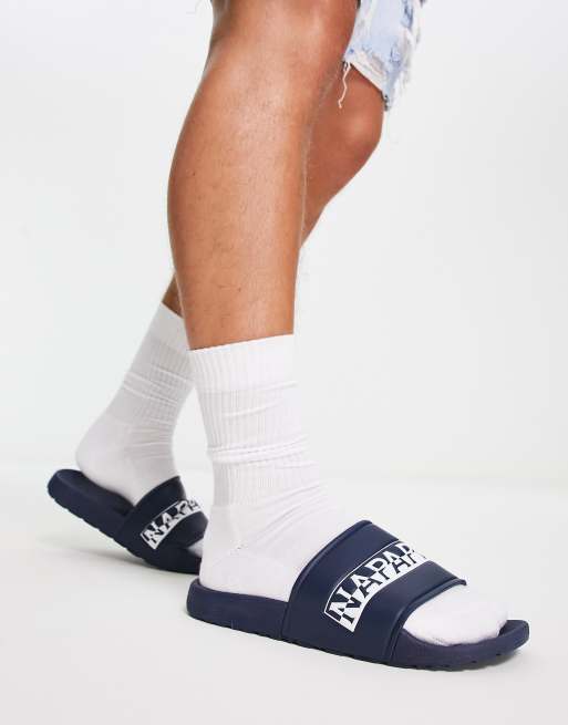 Napapijri - Stream - Slippers in marineblauw en zwart 