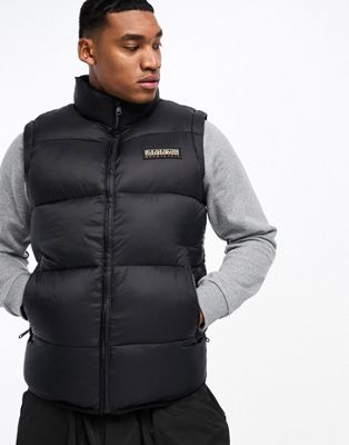 Napapijri Suomi puffer vest in black - ASOS Price Checker
