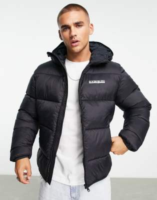 Napapijri Suomi hooded puffer jacket in black