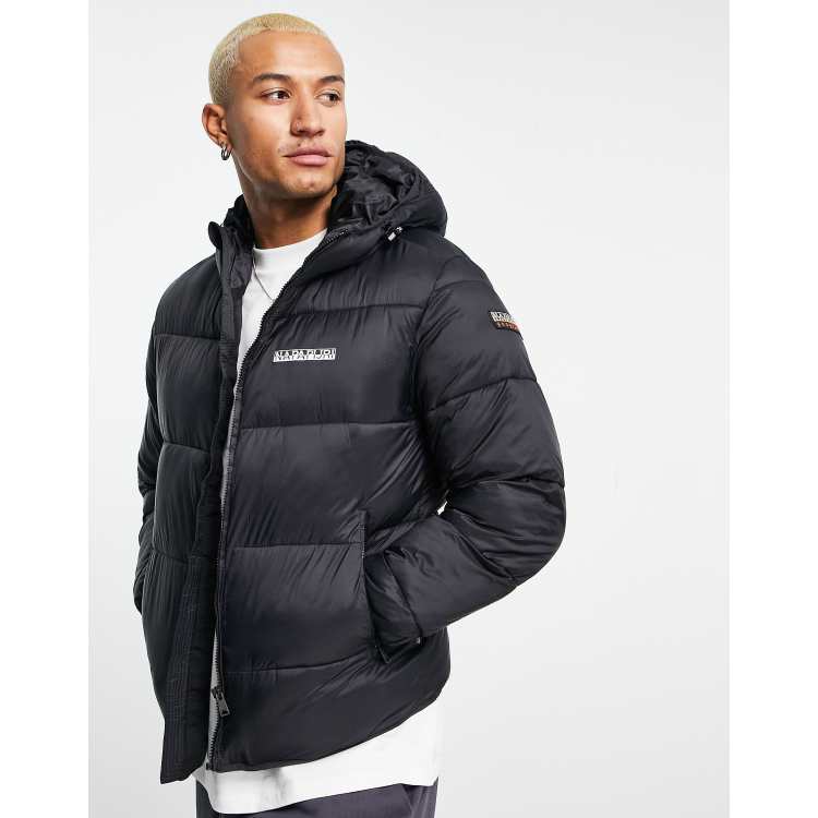 segment vrek verdrietig Napapijri Suomi puffer hooded jacket in black | ASOS