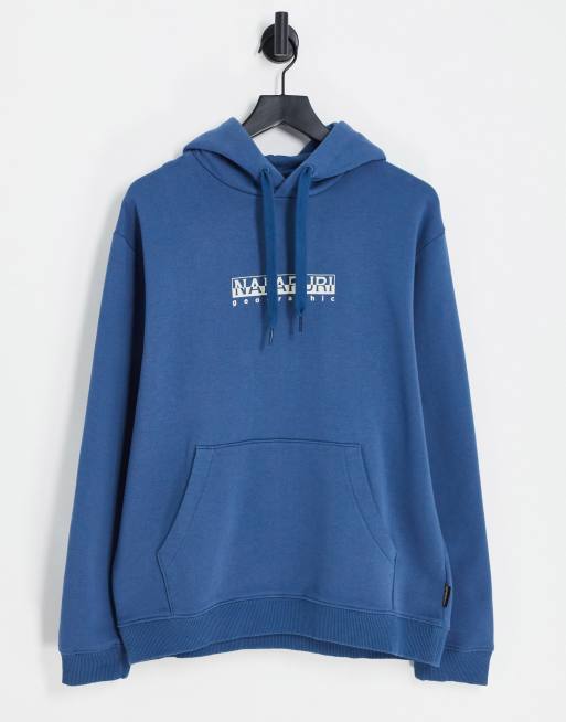Napapijri Sweat à capuche et logo encadré Bleu ASOS