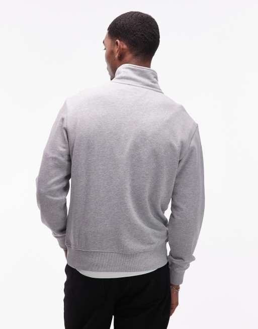 Napapijri – Sweatshirt in Hellgrau mit Box-Logo und kurzem Reißverschluss, 3 von 5
