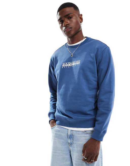 Napapijri sweatshirt with box logo in blue