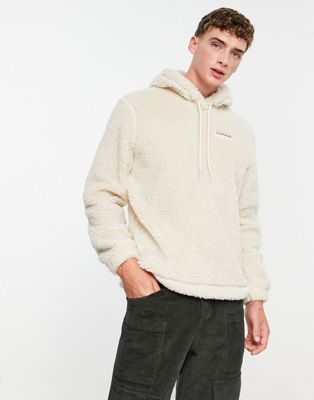 Napapijri t-morgex fleece hoodie in off white