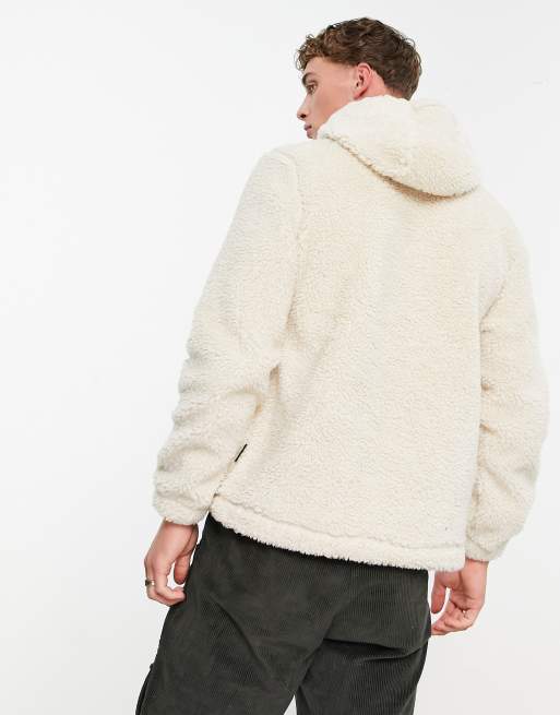 Napapijri t-morgex fleece hoodie in off white, 2 of 4