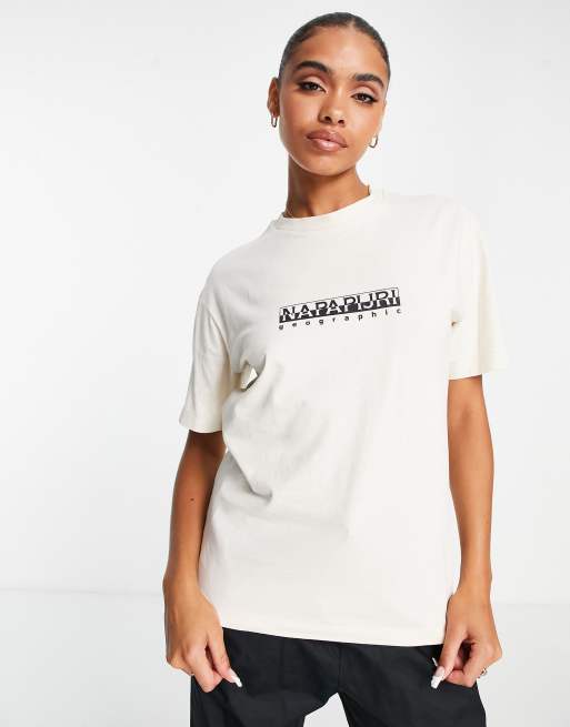Haut Napapijri Blanc - Taille S - 100% Coton - Occasion Très Bon état
