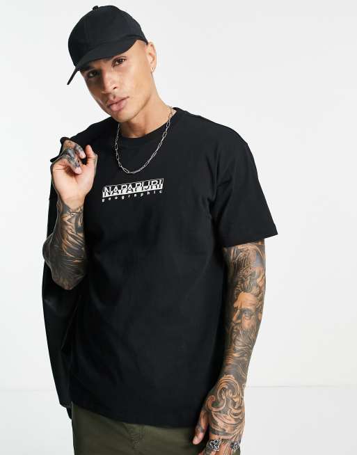 Napapijri - T-shirt à logo encadré - Noir