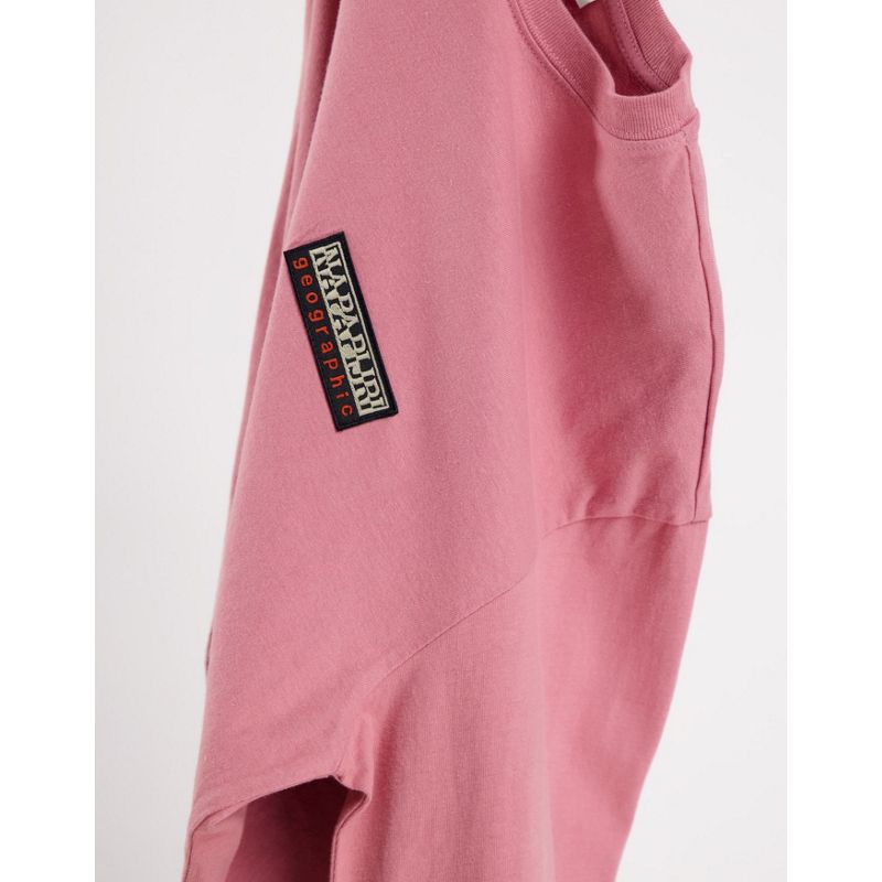 Activewear ZR2Ng Napapijri - T-shirt a maniche lunghe con toppa rosa 