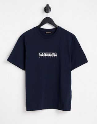 Tops Napapijri - T-shirt à motif encadré - Bleu foncé