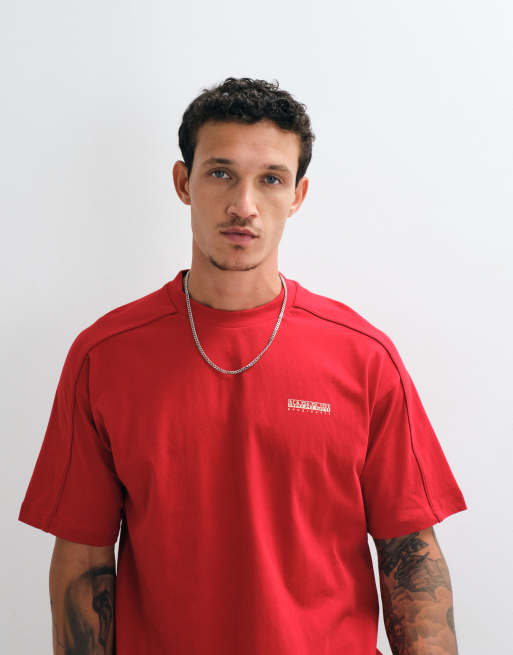 Napapijri - T-shirt avec logo imprimé au dos - Rouge, 5 de 5