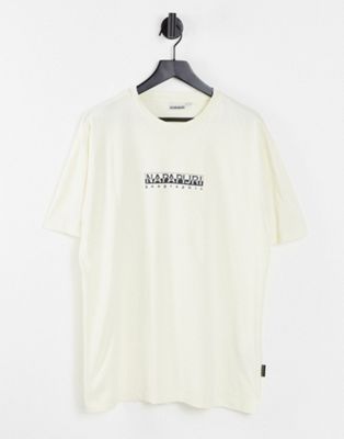 Napapijri - T-shirt coupe carrée - Blanc cassé