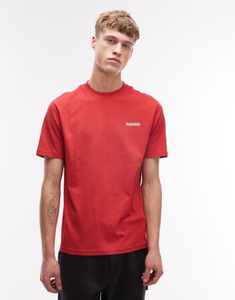 Napapijri – T-Shirt in Rot mit kleinem Logo - view 1