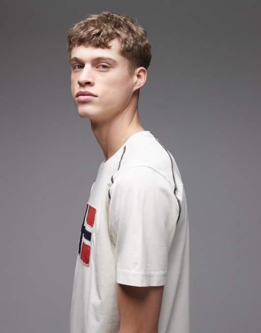 Napapijri – T-Shirt in Weiß mit Flaggen-Logo, 4 von 5