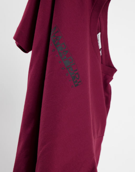 Napapijri - T-shirt met logo in bordeauxrood , 4 van 4