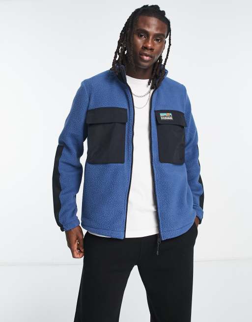 Napapijri t-step full zip fleece in blue