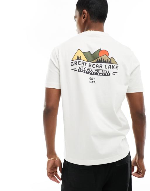 Napapijri Tahi back print graphic t-shirt in off white