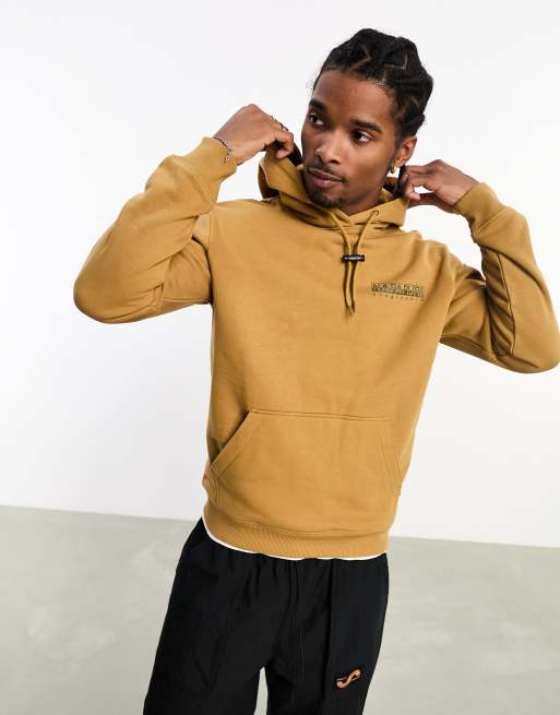 Napapijri Telemark back print fleece hoodie in beige | ASOS