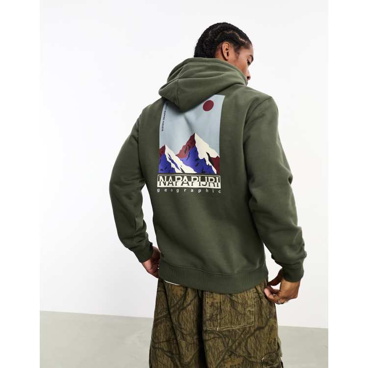 ナパピリ Napapijri Telemark back print fleece hoodie in beige メンズ-