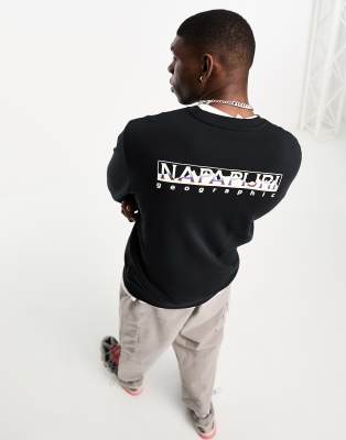 Napapijri Napapijri Telemark back print fleece sweatshirt in black