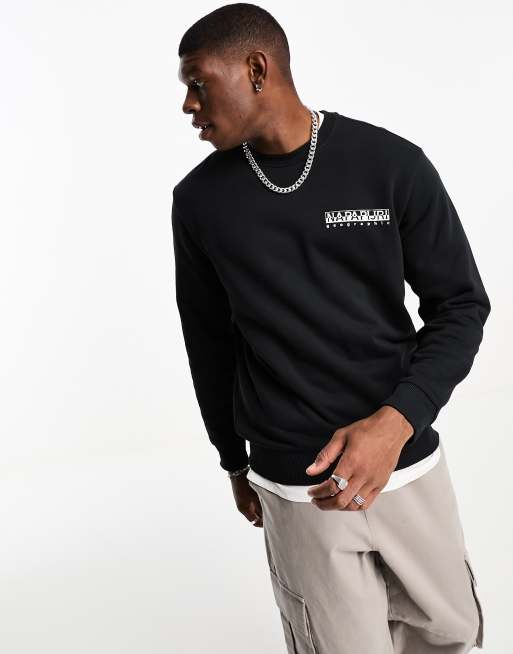 Napapijri Telemark back print fleece sweatshirt in black | ASOS